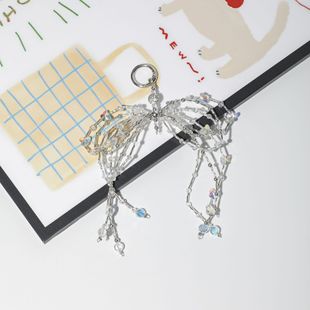 Ins High-end Crystal Bow High-cold Temperament Handmade Beaded Bag Pendant Keychain Pendant Mobile Phone Pendant