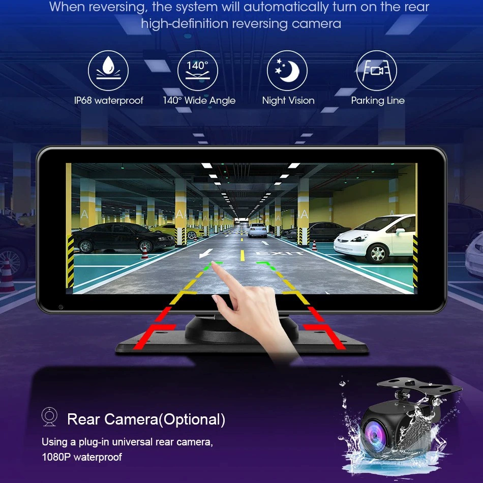 Новый портативный беспроводной CarPlay MP5-плеер для автомобиля, 10.26-дюймовый высокоразрешающий крупный экран, автомобильное радио