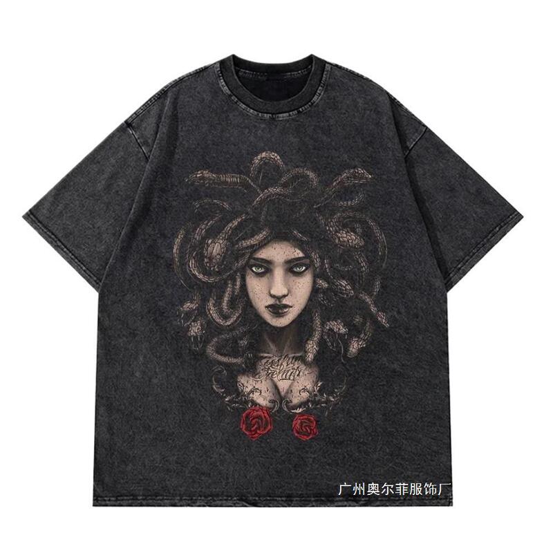 ヴィンテージウォッシュ Tシャツ アニメ Tシャツ 原宿オーバーサイズ Tシャツ|undefined