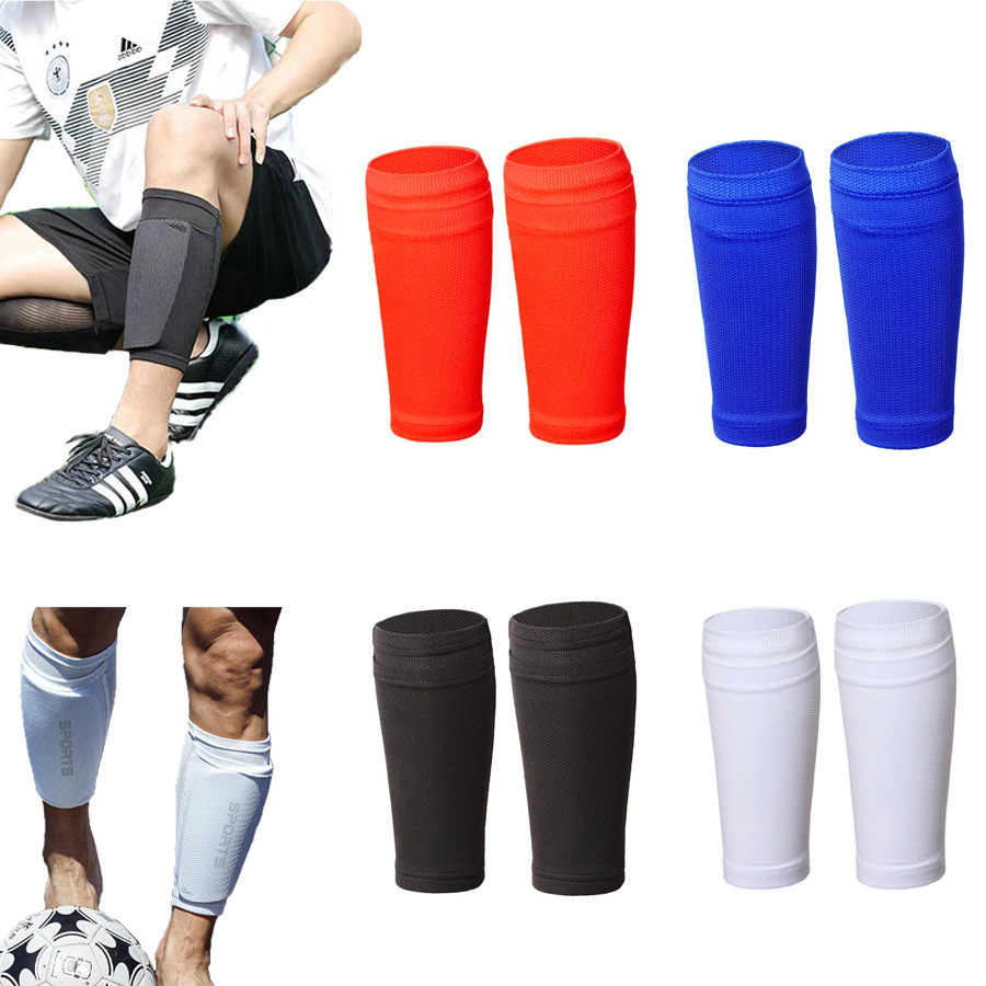 Cross-Border Hot-Selling Football Shin Guard Socks with Double-Layer Breathable Mesh and High-Elasticity Calf Inserts