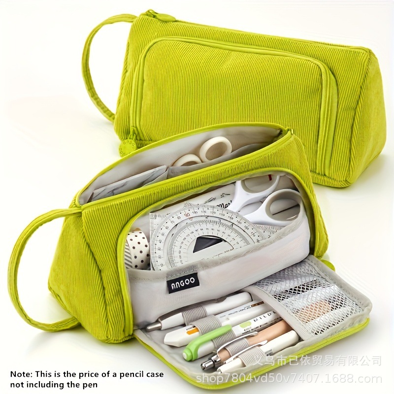 Bolsa de bolígrafo de gran capacidad para estudiantes de primaria simple serie de macarón bolsas de bolígrafo de separación multicapa multifuncional caja de papelería de alto valor facial