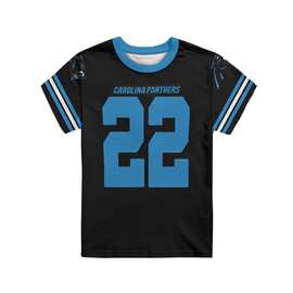 2023春夏新款宽松童装NFL球队Carolina Panthers儿童短袖发图印花