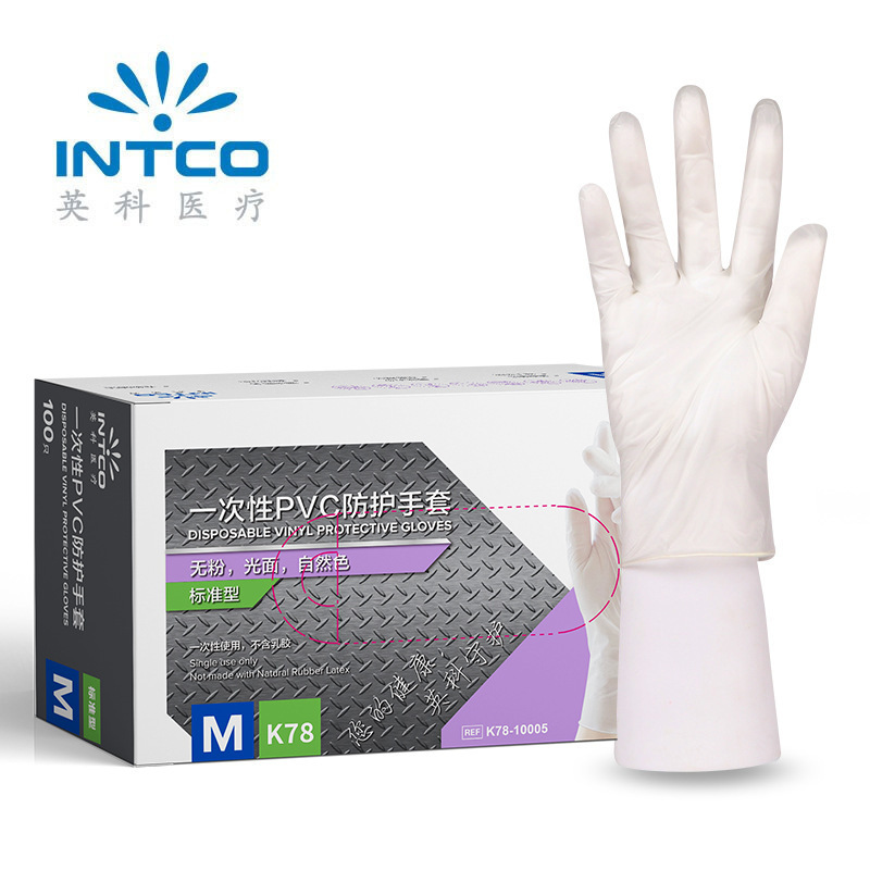 Ingke guantes desechables de PVC de grado alimenticio PVC transparente cocina industria doméstica guantes de masaje de belleza
