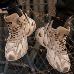 European Station Winter Work Boots Retro Fashion Casual High-Top Shoes Dad Shoes Thick Sole Outdoor Sports Men's Shoes