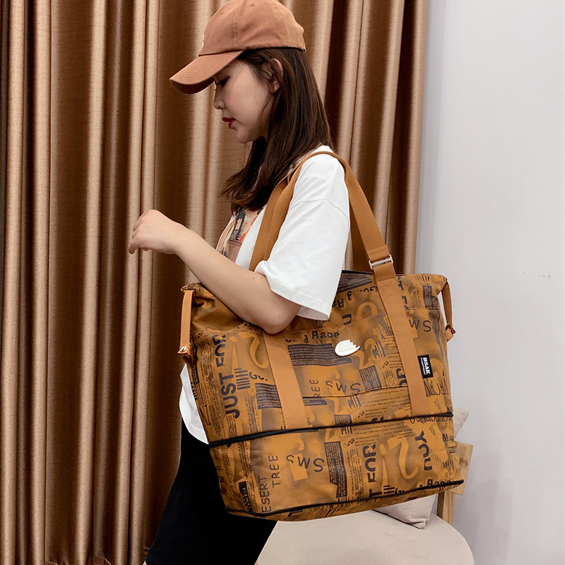 Υπαίθρια σπορ για τουρισμό, διαχωρισμός στεγνού και υγρού, τσάντα αποσκευών γυμναστικής pull rod, αποθήκευση μεγάλης χωρητικότητας, φορητή_voghion.com