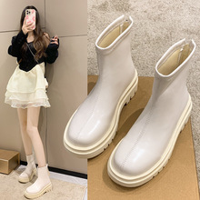 馬丁靴女2022秋冬新款韓版厚底后拉鏈短筒時尚煙筒女靴子