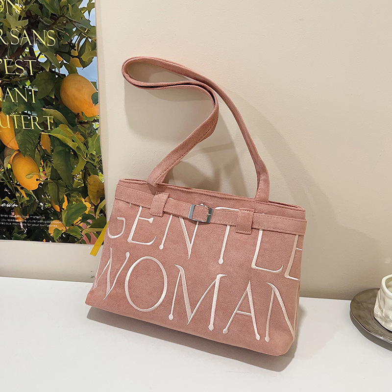 Niche Retro Embroidered Bag for Women 2025 New Versatile Ballet Style Shoulder Bag Simple Texture Versatile Tote Bag