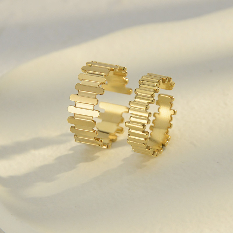 Fashion Geometric Stainless Steel Open Ring Plating Stainless Steel Rings