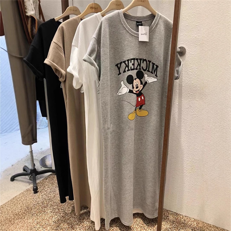 Korean Dongdaemun Short-Sleeve T-Shirt for Women, Trendy Ins Style, 2026 Summer New Fashion Cartoon Versatile Dress Top