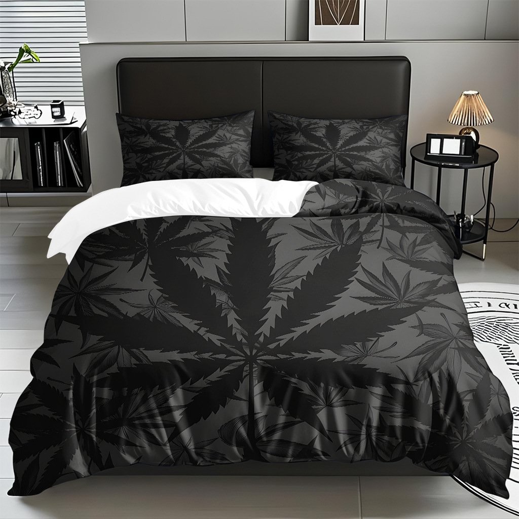 TEMU / JIT comercio exterior hogar patrón de hojas de colchón molido cubierta de colchón de tres piezas de fábrica directa a la figura puede fijarse