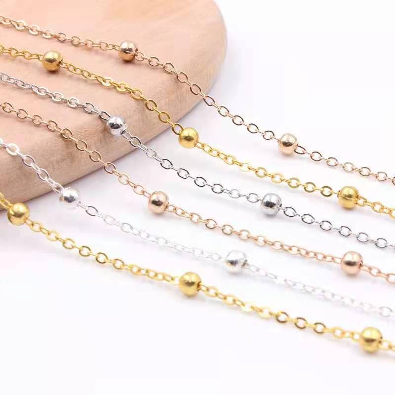 4mm Color-preserving Bead Chain Clip Bead Chain Bean Chain diy Jewelry Accessories Necklace Bracelet Earrings Cross Chain Tassel Chain 4mm Color-preserving Bead Chain Clip Bead Chain Bean Chain diy Jewelry Accessories Necklace Bracelet Earrings Cross Chain Tassel Chain