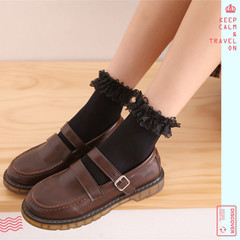 Sweet Japanese-style lace edge short socks velvet ruffled socks for female students Lolita princess knee-high stockings wholesale