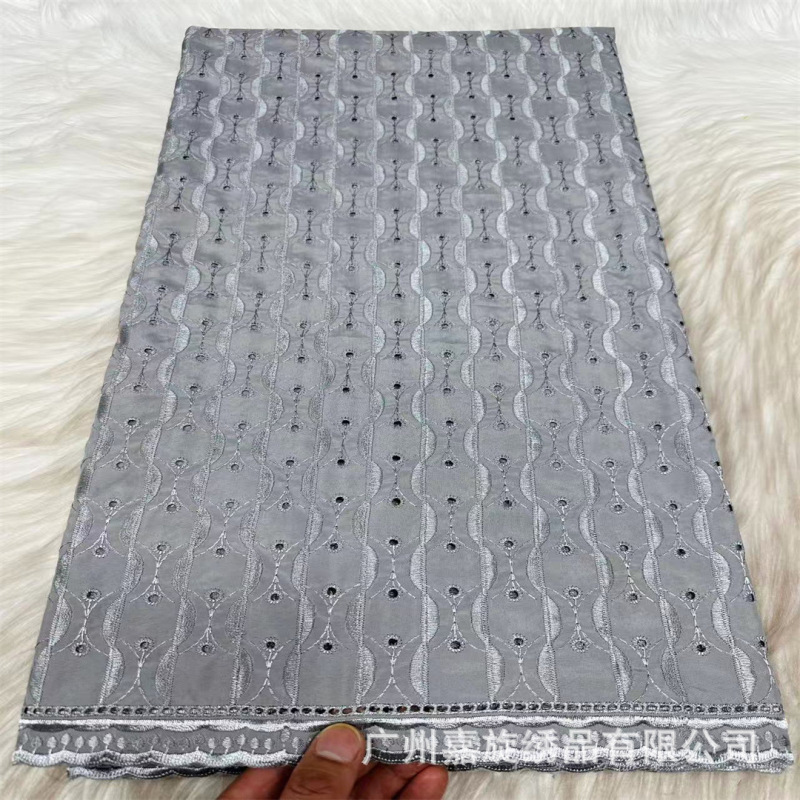 High-Quality African Polish Lace Fabric, Cotton Asobi Embroidered Fabric Suitable for Nigerian Men's Gatherings High-Quality African Polish Lace Fabric, Cotton Asobi Embroidered Fabric Suitable for Nigerian Men's Gatherings