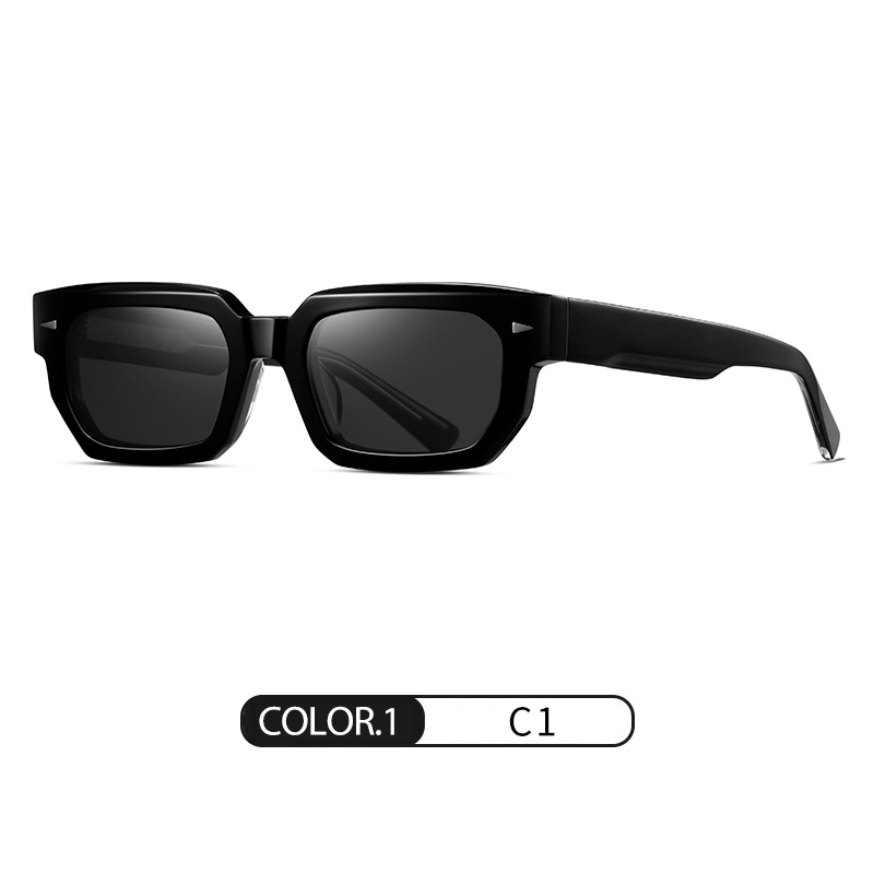 Gafas de sol de hoja hechas a mano de moda S32129 Gafas de sol polarizadas con protección solar para conducir al aire libre Gafas de acetato de montura pequeña