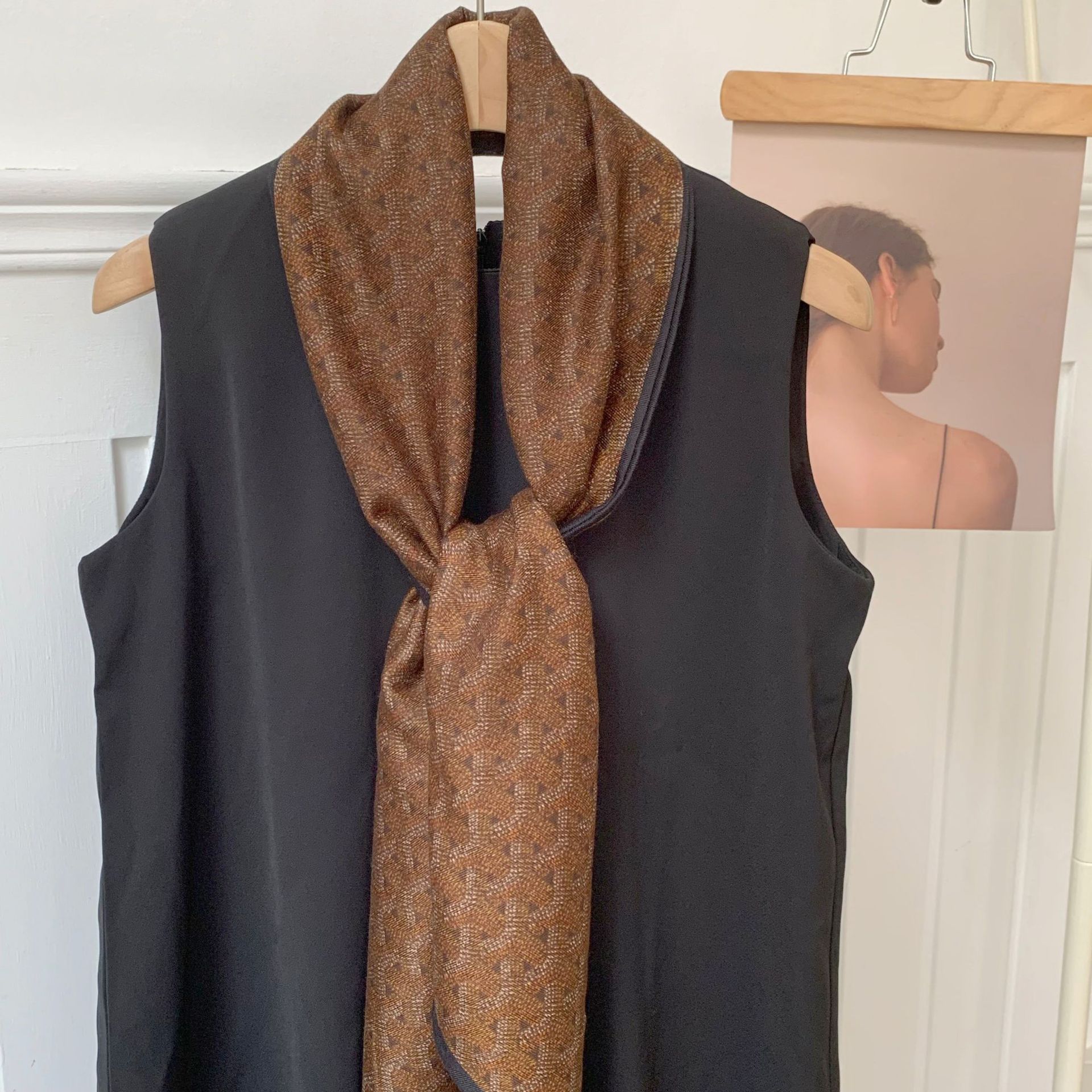 Pañuelo de seda, tira larga, sentido avanzado, nuevo estilo, bufanda pequeña para el cuello, pañuelo floral, cinturón de decoración literaria de todo fósforo pastoral femenino de verano