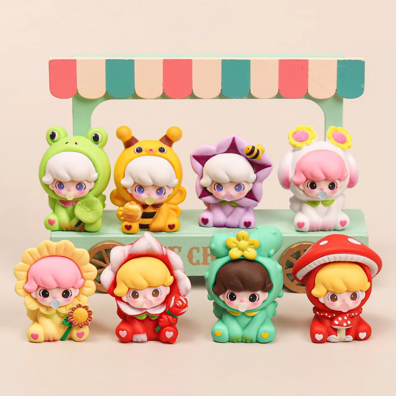 Solid color touch lacquer flower field party Dimo ​​cute blind bag trendy resin accessories doll live broadcast keychain ornaments