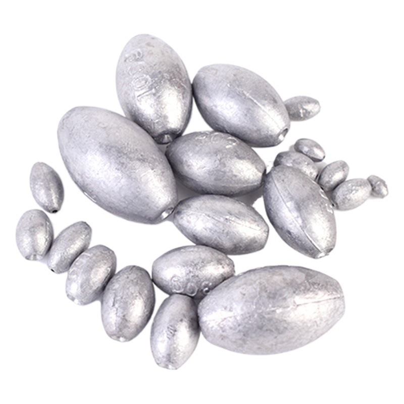 Cross-border manufacturers wholesale plastic core does not hurt the line foot gram lead pendant Zhonghai fishing lead pendant olive heart lead pendant