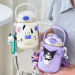 子供保温カップ女の子食品グレード316クーロミ水カップ通学専用ストローカップ大容量ケトル