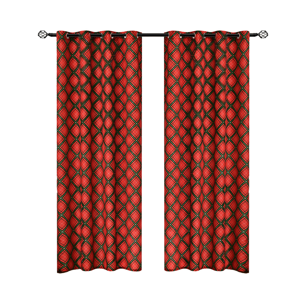 Nuevas cortinas de Navidad impresas transfronterizas cortinas cortinas cortinas de Navidad de decoración de TEMU