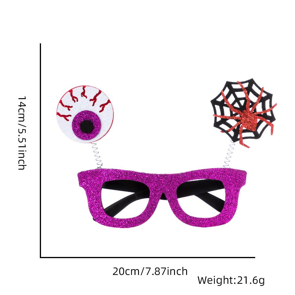 跨境新款万圣节眼镜儿童成人鬼节派对装饰拍照道具弹簧搞怪眼镜框详情20