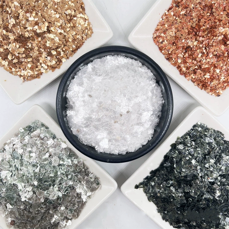 Поставка натуральной слюды, слюдяных листов для архитектурного декора и покрытий на основе натурального камня, разноцветного слюдяного порошка, термостойкого.