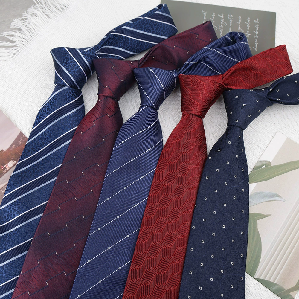 Men's silk tie, blue burgundy accessory