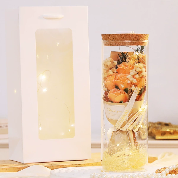 [5 champagne gold thumb bouquets with gift bag]