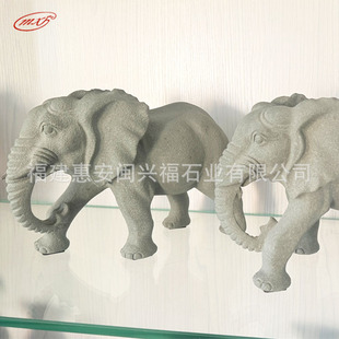 Hui'an factory stone carving animal small pieces bluestone elephant desktop tea table stone carving stone elephant ornaments supply
