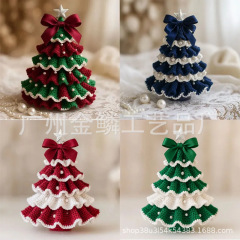 跨境新品Crochet Christmas Tree钩针圣诞树手工制作的节日装饰