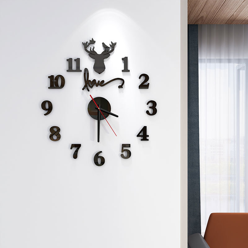 DIY穴なし掛け時計家庭用リビングルーム装飾夜光時計ファッション静音壁掛け時計シンプルなアイデア|undefined