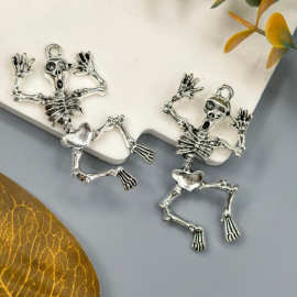 欧美风万圣节饰品配件个性搞怪人体骨架骷髅人吊坠耳坠钥匙扣挂件