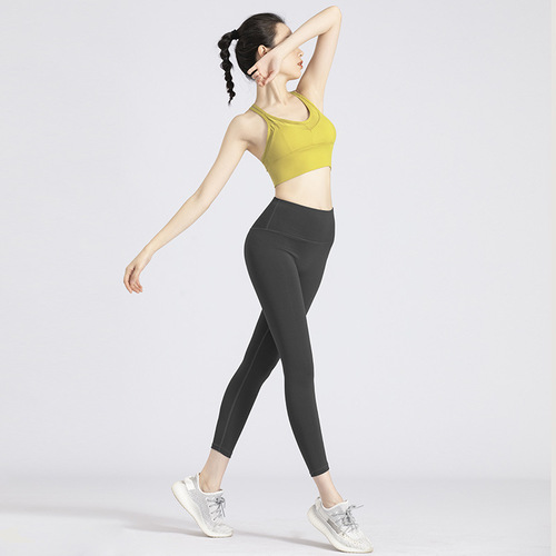 Kangnian yoga pants, high waist, nudity, no embarrassment, line sports, tight fitness pants, peach, hip lifting, no trace, yoga pants for women