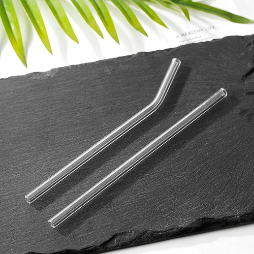 Transparent glass straw ins wind elbow juice milk straw creative high temperature resistant straw glass 8mm14mm