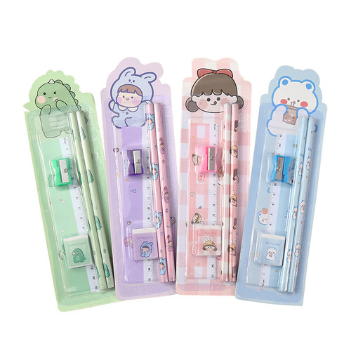 Dasheng Cartoon Pencil Set Pencil Five-piece Set Children's School Supplies Kindergarten Elementary School Stationery Gift Wholesale