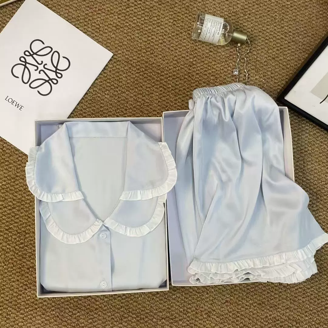 [Домашняя девушка] 2025 новая летняя пижама с короткими рукавами шорты