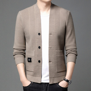 Sense Fashion Spring and Autumn Knitted Sweater Cardigan Jacket Men's Business Casual Sweater All-match Top