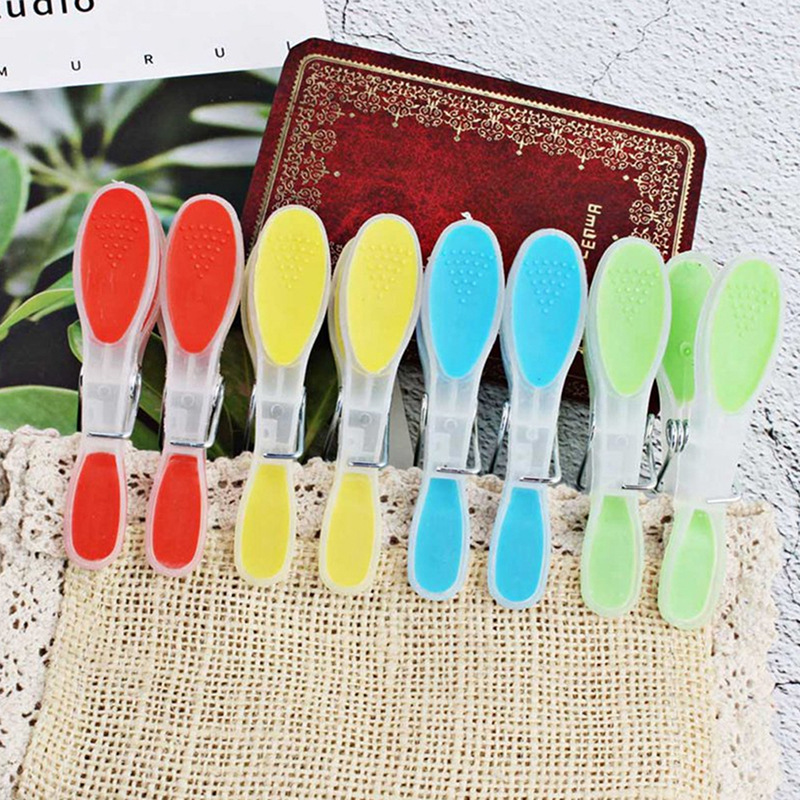 Strong Double Color Moon Pattern Plastic Clothes Clips 12 Pcs Set, Clothes Pins / Heavy Duty Clips 12 Pack