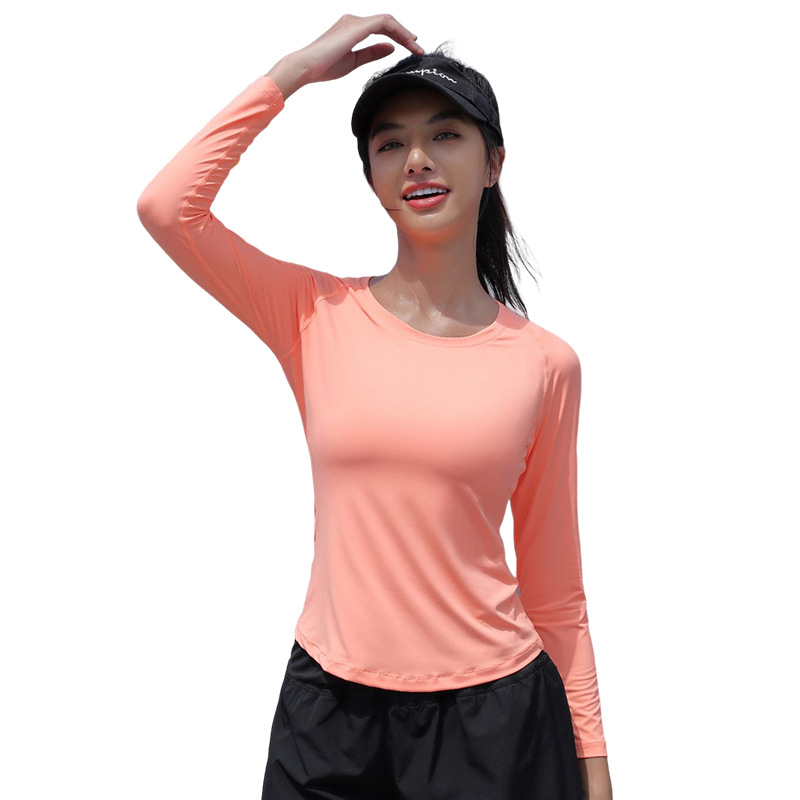 Camiseta de secado rápido ajustada para mujeres 2022 otoño nueva ropa de entrenamiento de yoga para correr delgada Camiseta deportiva para adelgazar