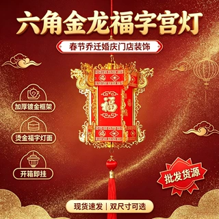 六角宫灯中国风灯笼挂件乔迁新居民宿客厅室内阳台喜庆新年小灯笼