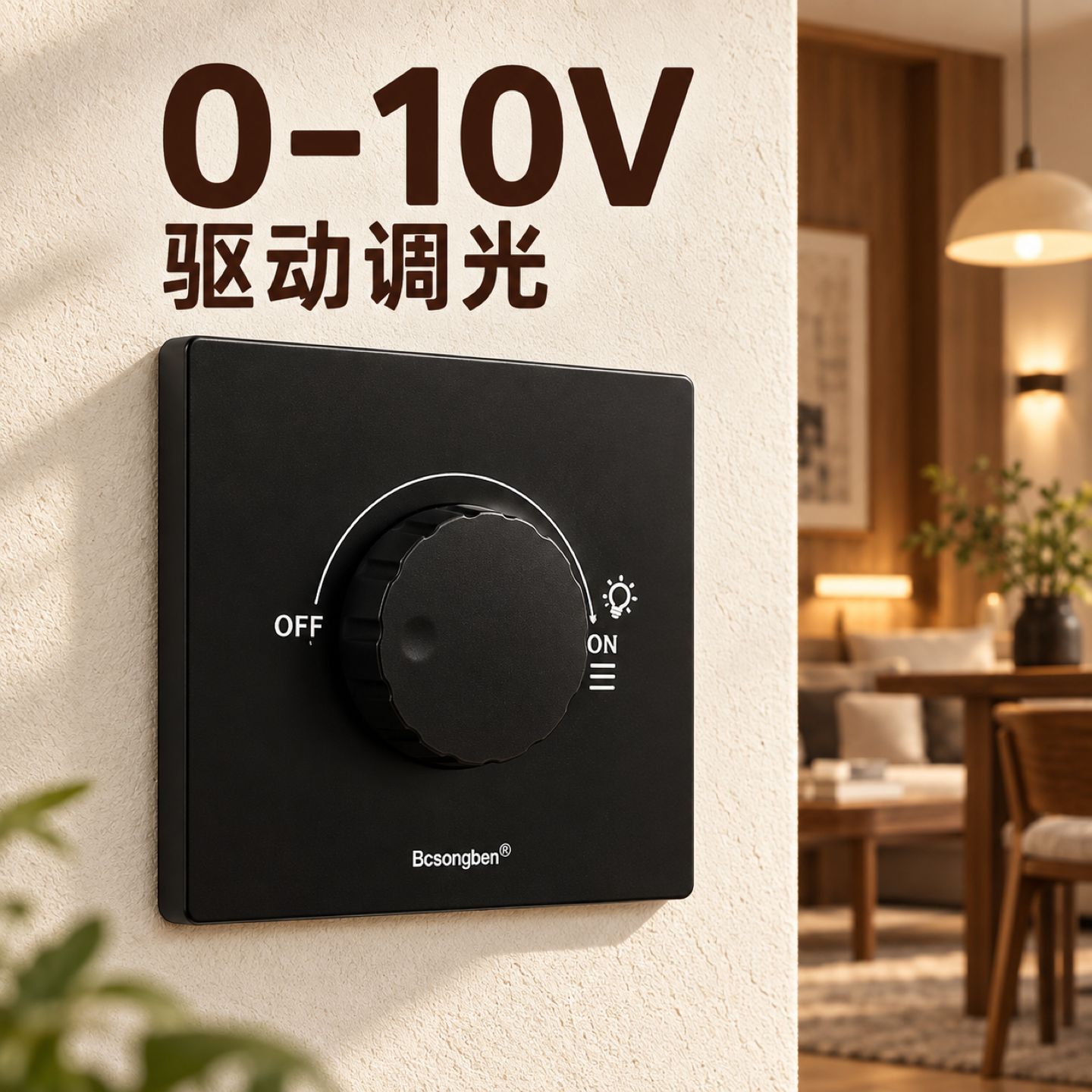 Requires a 0-10V dimmable driver power supply, a stepless switch knob, and a 1-10V signal dimmer panel.