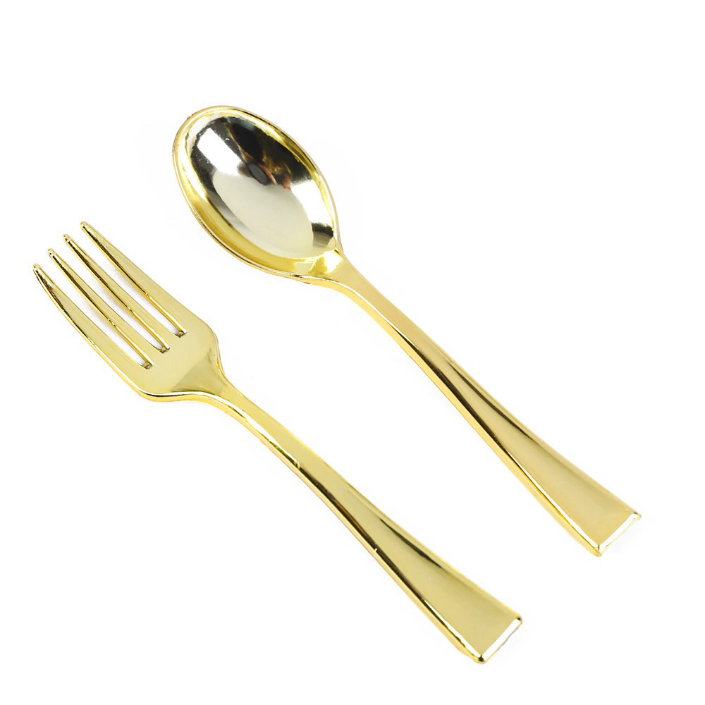 Disposable plastic fork polypropylene, small dessert spoon