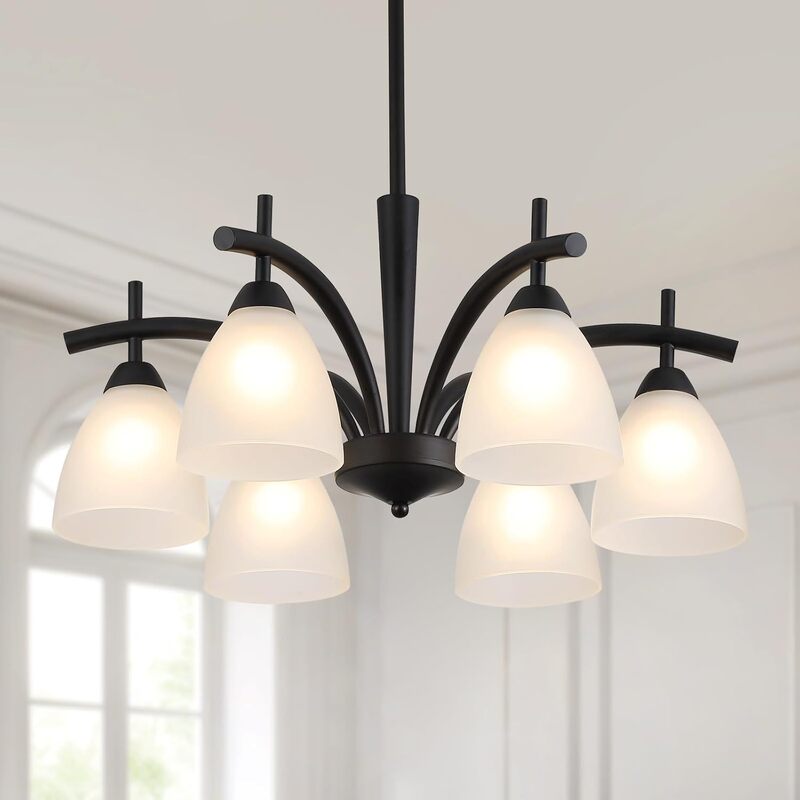 Cross-Border Exclusive Modern Farmhouse Black Pendant Light Rustic Kitchen Fixture Suitable for Dining Room, Living Room, Foyer, Entrance