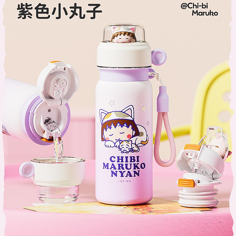 Osos de fresa niños 304 acero inoxidable de alto valor de caricatura taza caliente especial para la escuela doble bebida taza de agua portátil de paja