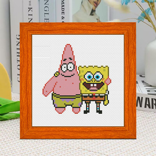 Spongebob pie star cross stitch children's handmade novice simple small pair diy thread embroidery wholesale a generation of hair