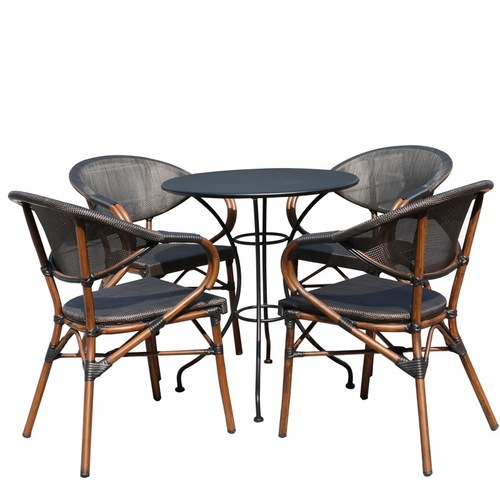 Outdoor furniture set, coffee shop balcony chairs, aluminum leisure rattan chairs, milk tea shop outdoor rattan chairs