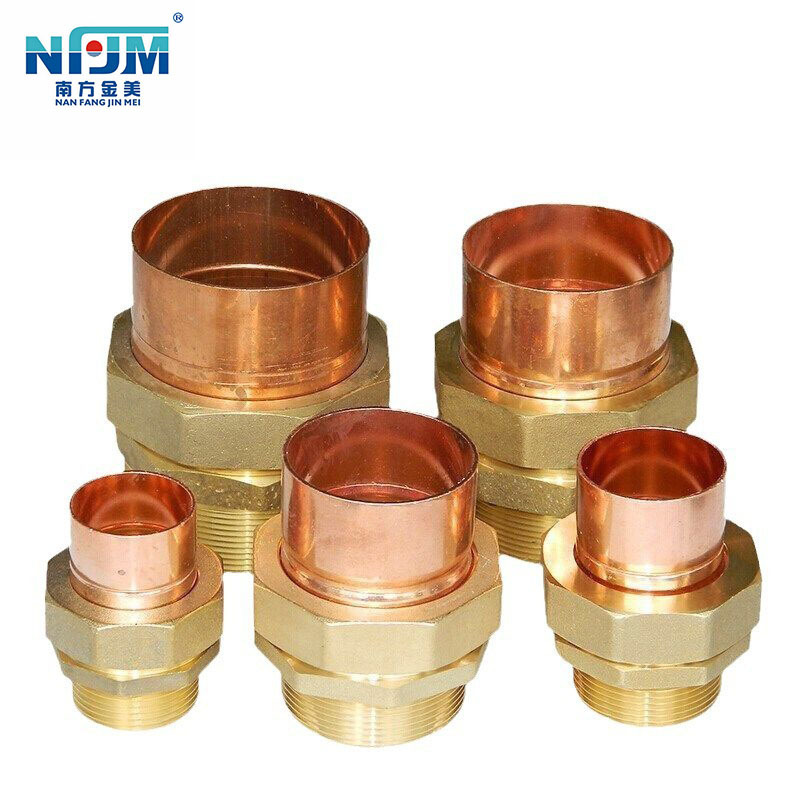 紫铜管卡套接头 制冷管件供应3/4 内丝卡套接头 紫铜卡圈接头