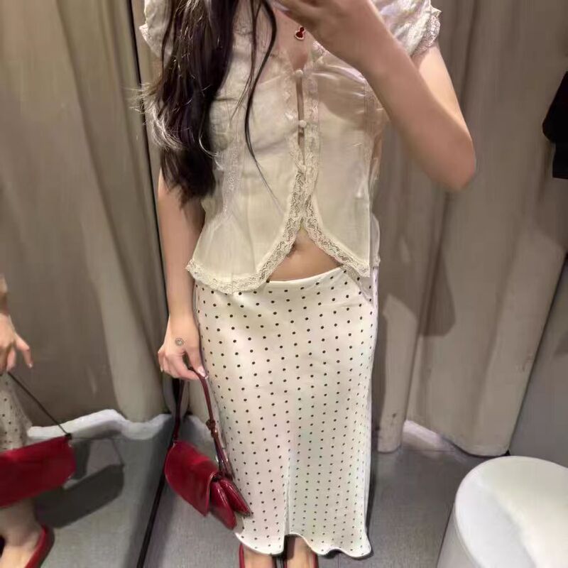 Za Export Women's Clothing Spring and Summer New Product Semi-Transparent Lace Sleeveless V-Neck Lace Draped Shirt 3067036 Za Export Women's Clothing Spring and Summer New Product Semi-Transparent Lace Sleeveless V-Neck Lace Draped Shirt 3067036