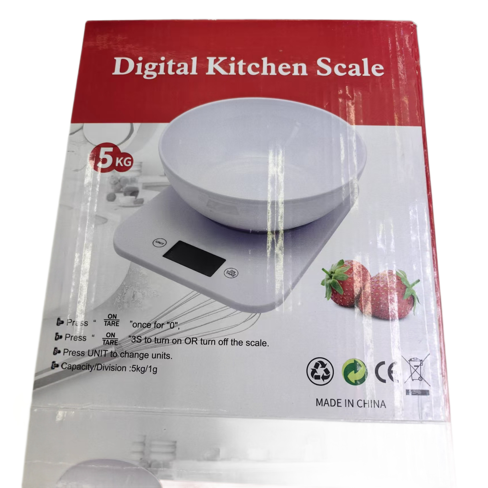 2025 comercio exterior 5kg / 1g báscula electrónica de cocina con tazón báscula electrónica de acabado báscula de horneado de alimentos domésticos g báscula