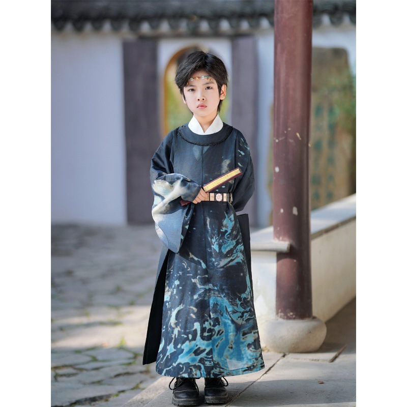 儿童汉服圆领袍唐制宋制明制男童表演服中国风舞台表演唐装中小童