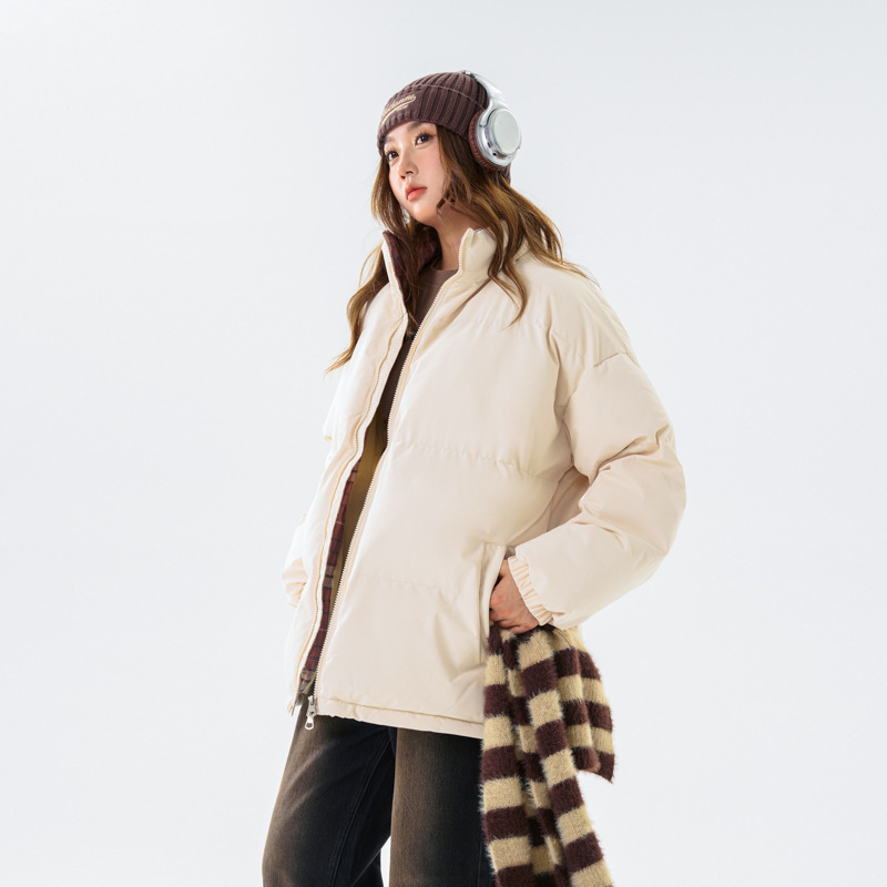 Padded-on Clothes Men's And Women's Loose Stand-up Collar Padded Jacket Warm And Thickened Padded Clothes Men's Tops Couple Jacket_viptrois.com